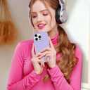 Hython for iPhone 13 Pro Case Cute Polka Dot Aesthetic Design Simple Cover 6.1", Thin Slim Anti-Scratch Soft TPU Bumper Shockproof Rubber Protective Phone Cases for Women Girls Girly Boys, Purple