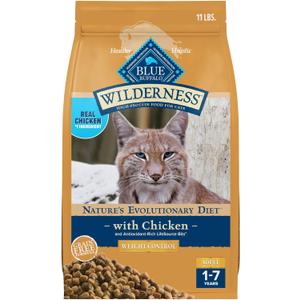 Blue Buffalo Wilderness High-Protein, Grain-Free Natural Dry Food for Adult Cats, Weight Control, Chicken, 11-lb Bag (14.67 Ounce (Pack of 12))