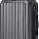 LIGHT FLIGHT Carry On Luggage 22x14x9 Airline Approved, Durable Hard Shell Carry On Suitcases with Wheels, Expandable Hardside Lightweight Travel Luggage with TSA Lock 20 Inch Carry on, Glacier Gray