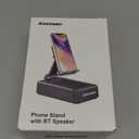 Cell Phone Stand with Wireless Bluetooth Speaker and Anti-Slip Base HD Surround Sound Perfect for Home and Outdoors with Bluetooth Speaker for Desk Compatible with iPhone/ipad/Samsung Galaxy (Black)