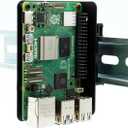 KKSB DIN Rail Clip Mount Bracket for Raspberry Pi - Compatible with Raspberry Pi 5, 4B, 3B and Other SBCs with The Same Screw Hole Pattern - Multiple Clip Mounting Positions