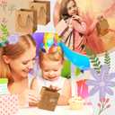 Sherr 100 Pcs Mini Gift Bags Bulk, 4 x 2.75 x 4.5 in Paper Bag with Tag, Extra Small Paper Gift Boxes with Handles for Birthday, Party Favor, Wedding, Small Business, Spring Easter(Brown)