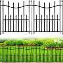 10 Panels No Dig Decorative Garden Fence, 24in(H)22ft(L) Heavy-Duty Rustproof Metal Panels, Outdoor Dog Barrier for Yard & Patio, Landscape, Border| Portable Temporary Fencing