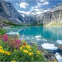 300 Piece Puzzle for Adults Ice Lake & Wildflower Jigsaw Puzzle  Scenic Nature Puzzle for Relaxation  Great Gift for Adults, Teens & Kids  Fun & Soothing Art  20.5 x 15 in