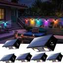 Fence Lights Solar Powered Outdoor Waterproof 3 Sided Wall LED Landscaping for Yard, Deck, Patio, Rail, Garage, Pool, Balcony, Energy Efficient Warm White Safety (Multicolor, 3Sides-6Pack Light)