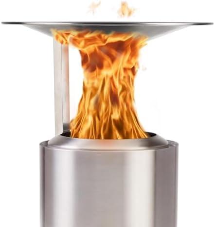 COOLREX Heat Deflector for Solo Stove Mesa XL, (HxDia) 6.5 x 10.5 in, Captures and redirects Warmth,Accessory for Mesa Fire Pit,Stainless Steel Detachable Legs, 0.9lbs