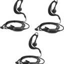 Retevis RT20 2 Way Radio Earpiece 1 Pin 2.5mm with Speaker Mic, Compatible RT20 Walkie Talkies, C Shape Earhook Lightweight Walkie Talkie Earpiece with PTT and Clip(3 Pack)
