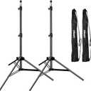 EMART 7 Ft Light Stand for Photography, Portable Photo Video Tripod Stand, 2 Pack Lighting Stand with Carry Case for Speedlight, Flash, Softbox,Strobe Light, Camera, Photographic Portrait (Black)