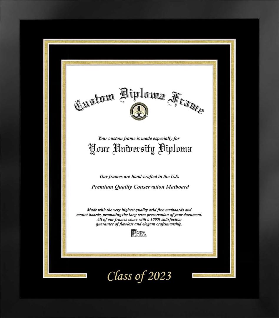 Campus Images Class of 2024 Single Mat 8.5w x 11h Gold Embossed Diploma Frame