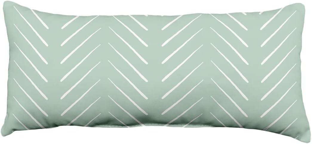 Everything Comfy Chevron Columns 16" x 8" Bolster or Small Decorative Pillow, Sage