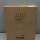 Oneach Boho Rattan Floor Lamp for Living Room, Farmhouse Standing Lamp with Hand-Woven Shade, Black Metal Base & Pole, Foot Switch - Corner Reading Lamp for Bedroom (62'')