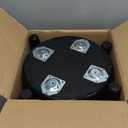 13in Small Foot Stool Ottoman, Round Faux Leather Foot Rest, Footstool Ottomans with Rubber Legs Under Desk, Footrest for Couch, Living Room, Bedroom, Office, 13''L x 13''W x 10.2''H, Black