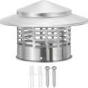 PATIKIL 4" Chimney Cap, 304 Stainless Steel Round Chimney Cover Cap Hood Screen Roof Vent with Screws for Fireplace Exhaust Exterior Stove Pipe
