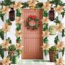 10'' Large Christmas Glitter Poinsettia Flowers Decorations, stadeco 10 Pcs Christmas Tree Picks Ornaments Artificial Flowers with Long Stems for Xmas Tree Wreath Garland Party DIY Holiday Decor