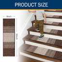 OLANLY Stair Treads Non Slip 4PCS, 8" x 30" Indoor Stair Runners for Wooden Steps, Edging Stair Rugs with Reusable Peel and Stick Adhesive for Kids Elders and Pets, Brown