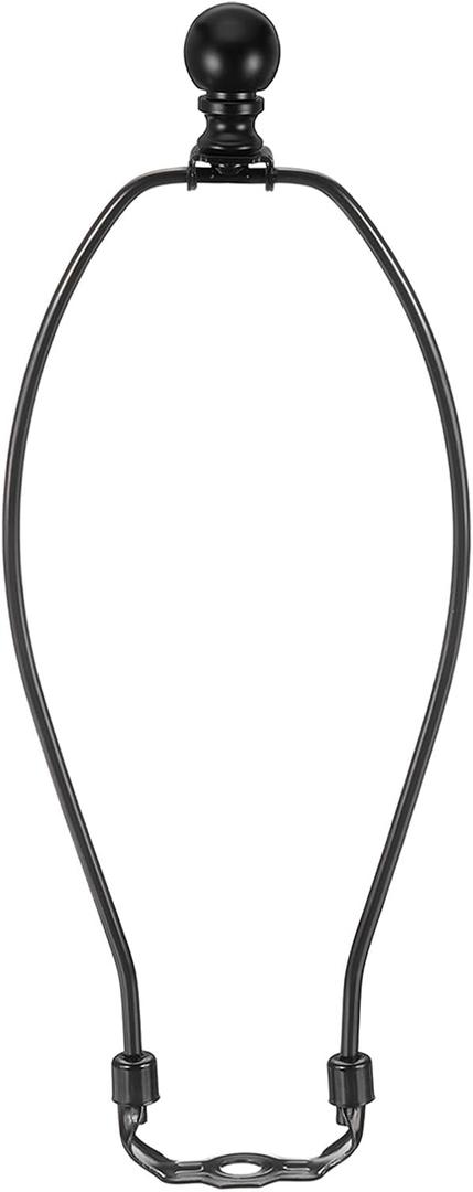 PATIKIL 12 Inch Lamp Harp Kit with Finial, 1 Set Detachable Shade Bracket Holder, DIY Lighting Accessories for Table Floor Lamps, Black