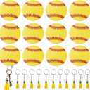 48PCS Baseball Acrylic Keychain Blanks Kit,12 Baseball Keychain,12 Baseball Tassels Charm,12 Key Rings,12 Jump Rings
