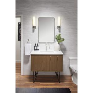 Kohler 26052-BNL Essential Rectangular Bathroom Mirrors, Bathroom Mirrors for Over Sink, 22 in. W x 34 in. H, Brushed Nickel