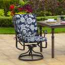 Arden 2-Pack Outdoor Patio Dining Chair Cushion, 20x44, Rain-Proof Seat Pad, Fade-Resistant Outdoor Cushion Sapphire Blue Ashland Jacobean