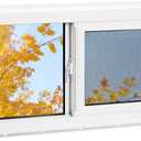 Vinyl Basement Window, 32" x 18" Bathroom Sliding Window with Double Pane Insulated Tempered Glass and Fiberglass Screen for Basement, Bathroom, Shed (White)