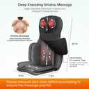 Snailax Shiatsu Back Massager with Heat, 3D Kneading Massage Chair Pad, Neck Back Massager for Back Pain Relief Deep Tissue for Men Women
