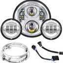 7 Inch LED Headlight Fog Passing Lights for Touring Road King Ultra Classic Electra Street Glide Tri CVO Heritage Softail Slim Deluxe Fatboy