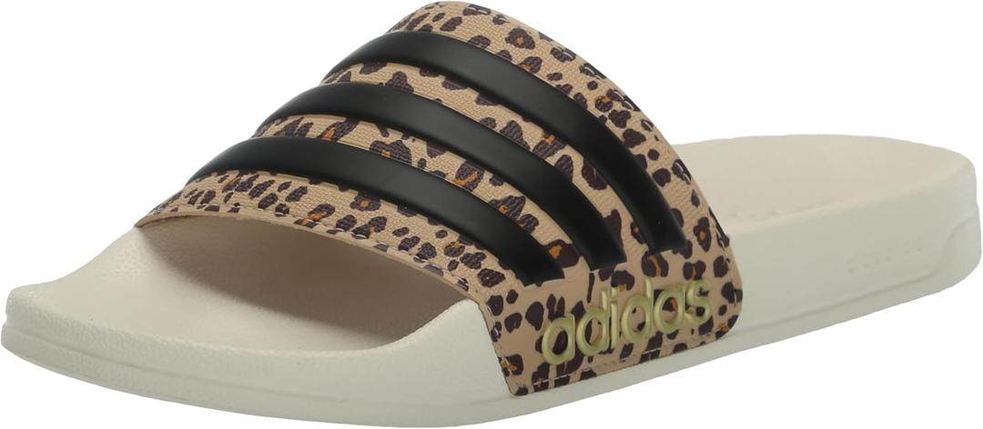adidas Unisex Adult Adilette Shower Slip On Slides (5 Women/4 Men, Off White/Black/Magic Beige)