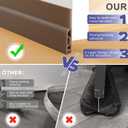 3 x Door Draft Stopper,Adjustable Door Sweep for Bottom of Door,Silicone Weather Stripping Door Bottom Seal Blocker Air Noise,Under Door Gap Filler for Interior/Exterior Doors(Brown, 39inch)