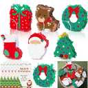 Poen 6 Pcs Mini Christmas Piata with Greeting Card Christmas Trees Stockings Santa Claus Gift Boxes Reindeer Piata for Xmas Party Decorations Cute Xmas Party Supplies