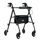 Medline Superlight Aluminum Rollator, Black - Ultra-Lightweight, Foldable & Durable Mobility Walker