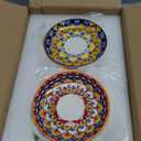 vancasso 32 Oz Pasta Bowls Sets of 6, Ceramic Large Colorful Salad Serving Bowls for Kitchen, Dishwasher & Microwave Safe, Soup Pasta Plates