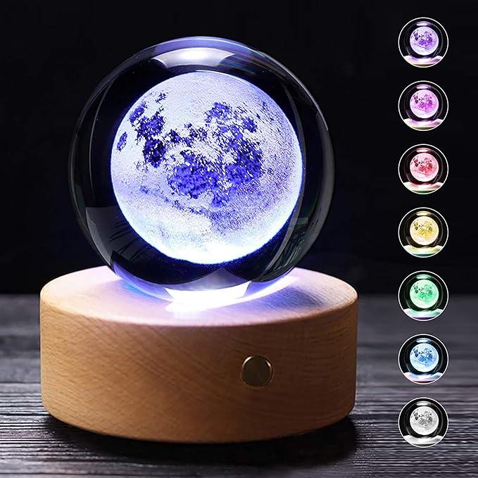Merkury Innovations 2D Floating Moon Crystal Orb Light