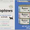 Applaws Natural Wet Cat Food in Broth, Limited and Natural Ingredients, High Protein with No Artificial Additives, Fish Selection Variety Pack in Broth (12 x 5.5oz Cans) (EXP 09/23/28)