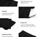 Ficerd Women's Wide Leg Sweatpants, High Waisted Baggy Flared Pants Straight Leg Loose Joggers with Drawstring Pockets (Black)