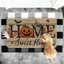 Artoid Mode Home Sweet Home Jack-O'-Lantern Pumpkin Halloween Doormat, Low-Profile Switch Rug Door Home Decor Mat Floor Mat for Indoor Outdoor 17x29 Inch