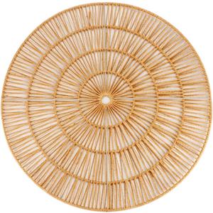HYQFSAD Boho Round Wall Art, Woven Rattan Circle Decor, Eco-Friendly Hanging for Farmhouse, Apartment, Beach House(Diameter 50cm)