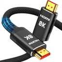 Snowkids 8K HDMI 2.1 Cable 3.3 ft, Non-Slip Nylon Braided, 48Gbps Ultra High-Speed HDMI Cables Cord, 10K 8K@60Hz, 4K@120Hz Compatible for TV/PS-5/X-box/Projector/Sound System & More (Black)