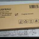 HAUSFRAU Ottoman with Storage Bench Folding Foot Rest Stool Cognac Brown