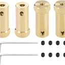 uxcell Hex Coupler 4mm Bore Motor Hex Brass Shaft Coupling Flexible Connector for Car Wheels Tires Shaft Motor 4pcs