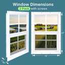 Melkus 2 Pack Shed Windows, 18"x23" Flush Mount Household Windows with Thicker Tempered Glass and Fiberglass Screen, Sliding Windows for Chicken Coop, Shed, Garage, Playhouse, Barn,Greenhouse, White