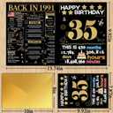 Joycard 35th Birthday Card with Envelope, 35th Birthday Decorations for Women Men, 35th Birthday Gifts for Her Him, Happy Birthday Cards for 35 Year Old Daughter Son, Back in 1991