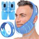 REVIX Face Ice Pack for Wisdom Teeth, 3D Sewing Ice Pack Head Wrap for TMJ Discomfort, Jaw Soreness, Dental Caries and Tooth Extraction, Extra Snug Fit with 4 Hot and Cold Pads, Blue