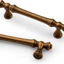 Asidrama 10 Pack 3.75 Inch(96mm) Antique Brass Kitchen Cabinet Handles, Vintage Retro Cabinet Pulls Kitchen Cabinet Hardware for Cupboard Drawer Pulls