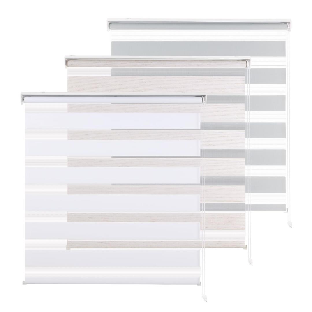 RED GRAPES 2PCs Zebra Blinds for Windows Dual Layer Roller Window Shades Sheer Privacy Light Control for Day and Night Window Blind Shade for Home and Office,Easy to Install(23" W x 72" H, Natural)