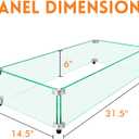 Fire Pit Wind Guard, 31.5" x 14.5" Square Tempered Glass Wind Shield for Firepit & Fire Table, Thick Glass and Easy Installation with Included Tools, Airflow Management for Stable Flame