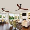 Farmhouse Ceiling Fans with Lights, 60 inch Outdoor Ceiling Fan for Patios with Light, 3 Blades Wood Ceiling Fan Damp Rated Large Airflow Commercial Ceiling Fans for Exterior House Porch Gazebo