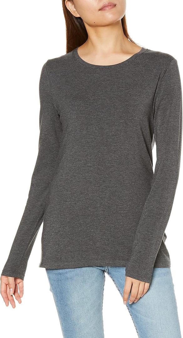 Amazon Essentials Women's Regular-Fit Long-Sleeve Crewneck T-Shirt, Small
