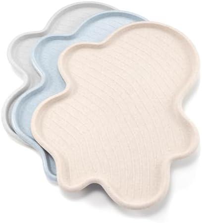 Li&Zhao Plastic Serving Trays - 3 PCS Restaurant Trays, Large, for Serving Food, Party, Picnic, Holidays (3 Colors) X2