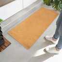Extra Large Floor Mat for Patio Decor, Coco Coir Mats with PVC-Backing, Non Slip Mat for Farmhouse Decor and Home Decor, Rustic Patio Mat with Basic Print, DIY Doormat, Beige, 47"x22"
