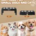 Jovrun Elevated Dog Bowls for Small Dogs and Cats, Non-Slip Cat Bowls with 2 Thick 5.5" Stainless Steel Dishes, Dog Feeder 2 Heights Adjustable to 2.6"-5.3"